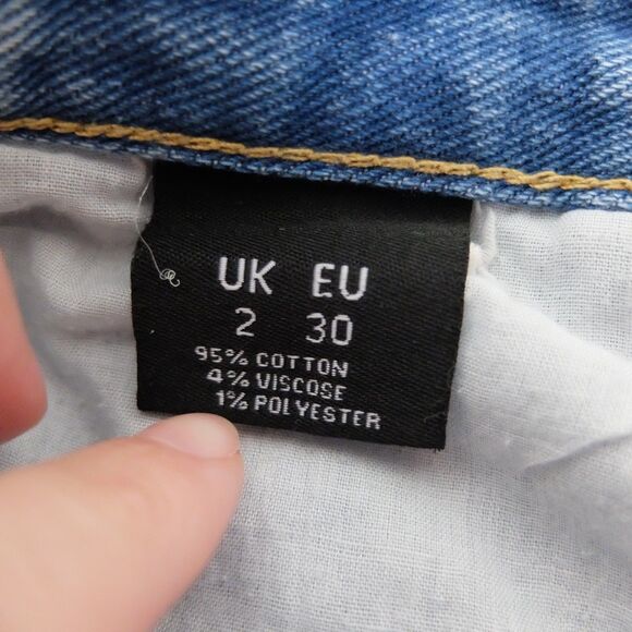 PrettyLittleThing Bright Blue Split Hem Jeans Size 00 - Picture 5 of 9